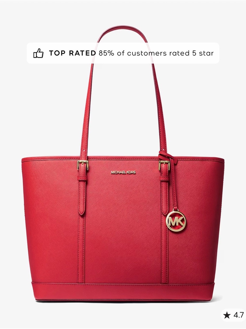 Michael Kors Cherry Red Saffiano Leather Tote - New in Box
